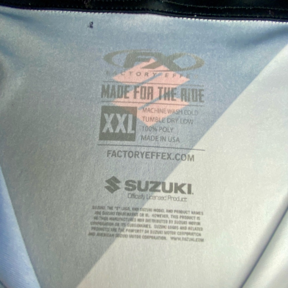 Suzuki Racing Polo Shirt XXL Factory Effex Motocross Team Performance Shirt - Picture 5 of 9